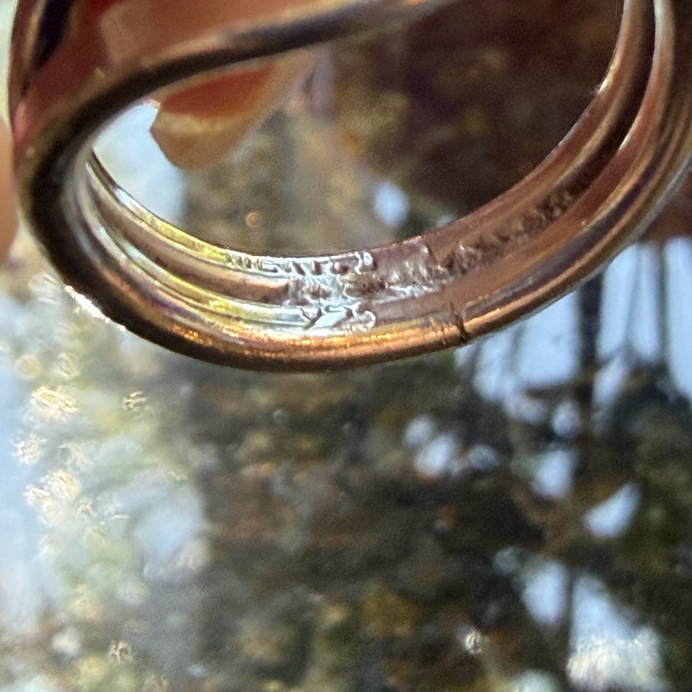 Vintage Sterling Silver Interlocking Loop Ring - image 8